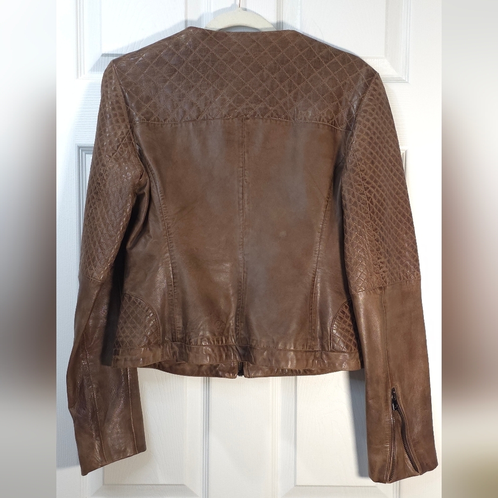 Bod & Christensen lambskin leather jacket size M Quilted Biker Cotton Linning - Picture 4 of 14
